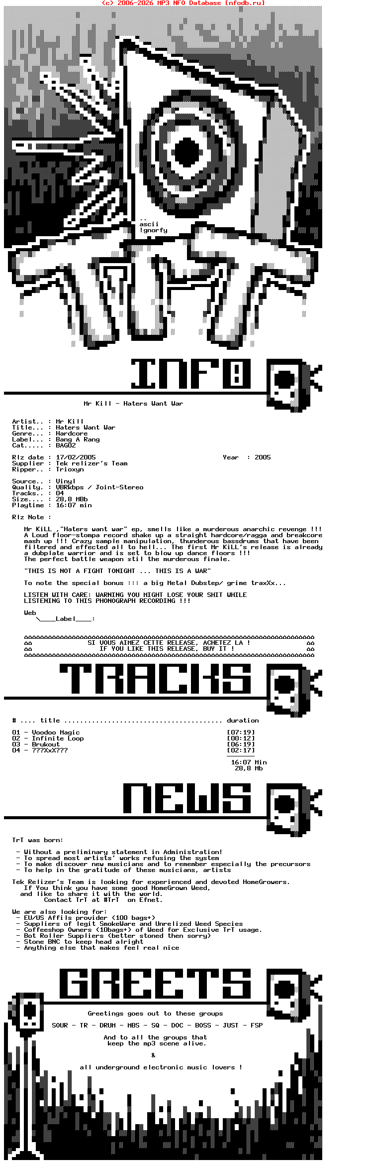 Mr_Kill-Haters_Want_War-(BAG02)-Vinyl-2005-TrT