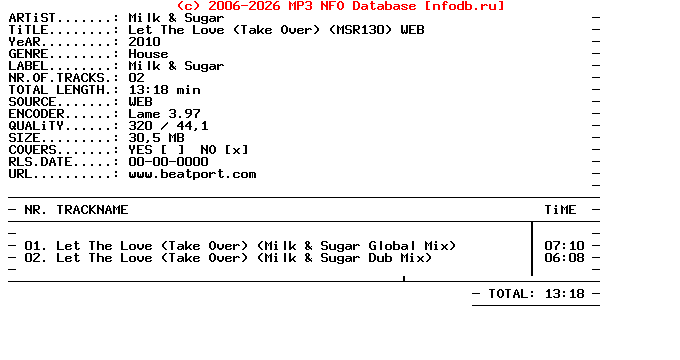Milk_And_Sugar-Let_The_Love_(TAKE_OVER)_(MSR130)_Web-2010-DWM