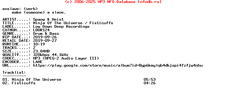 Spaow_And_Heist-Ninja_Of_The_Universe__Fisticuffs-(LDDR124)-WEB-2019
