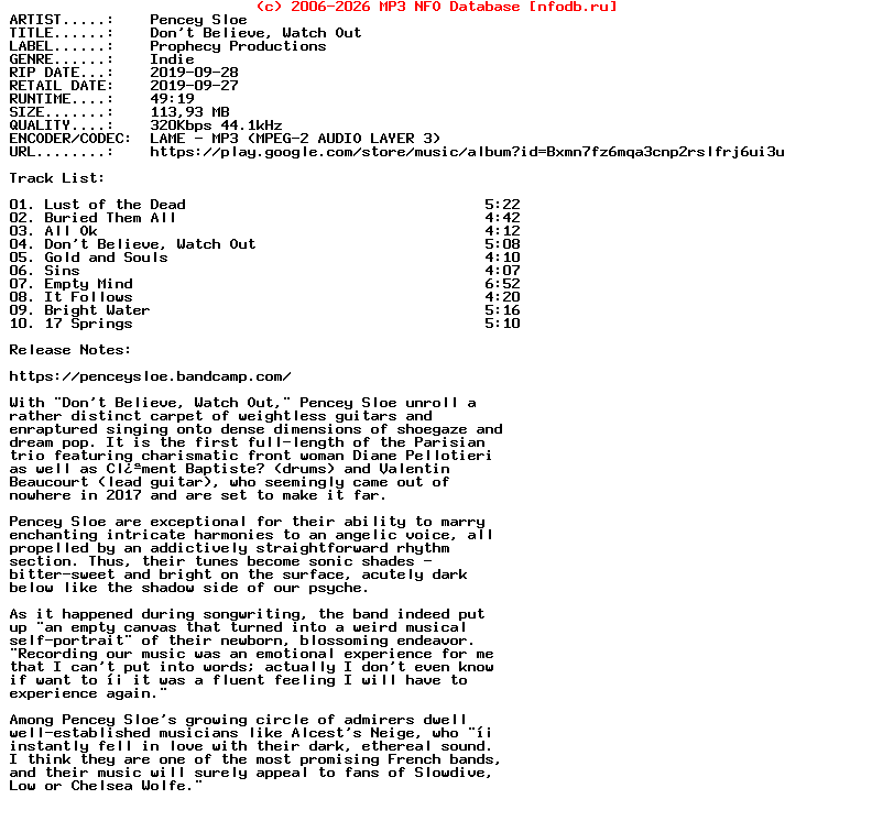 Pencey_Sloe-Dont_Believe_Watch_Out-2019