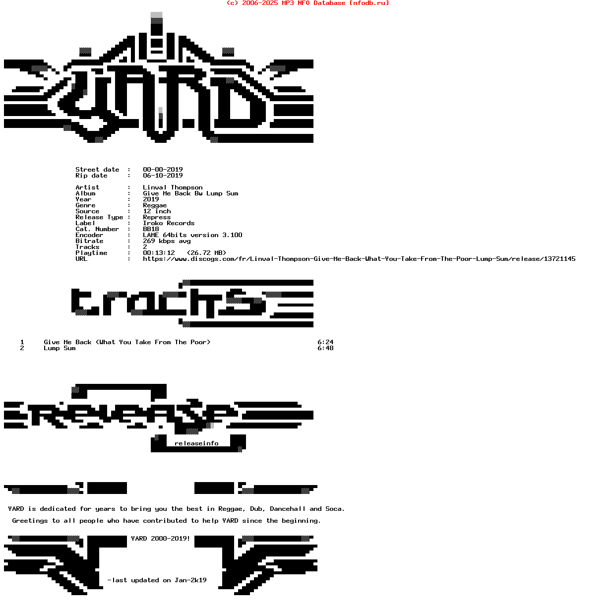Linval_Thompson-Give_Me_Back_Bw_Lump_Sum-(BB18)-Repress-12Inch_Vinyl-2019-YARD