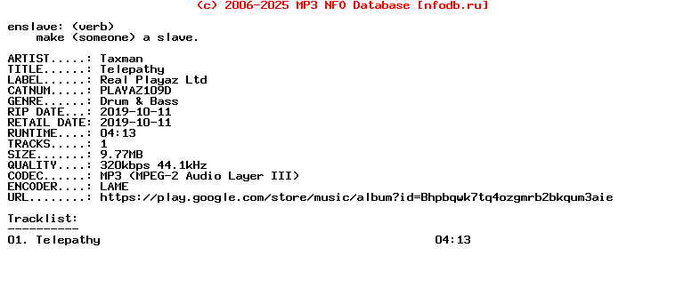 Taxman-Telepathy-(PLAYAZ109D)-Single-WEB-2019