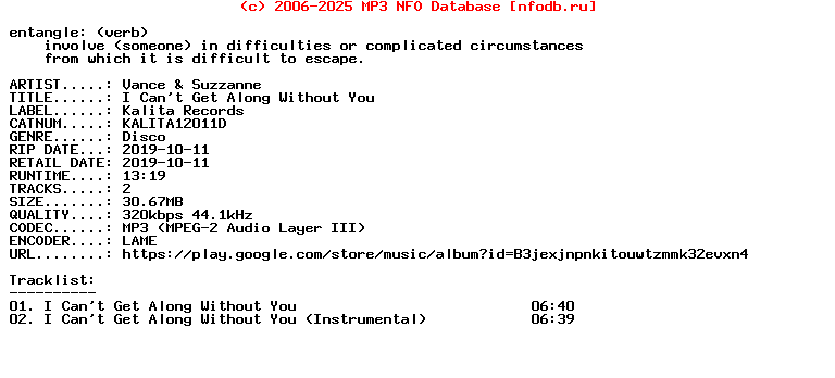 Vance_And_Suzzanne-I_Cant_Get_Along_Without_You-(KALITA12011D)-WEB-2019