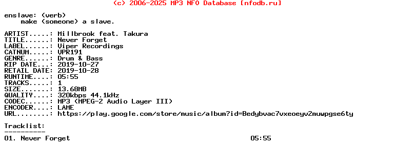 Millbrook_Feat._Takura-Never_Forget-(VPR191)-Single-WEB-2019