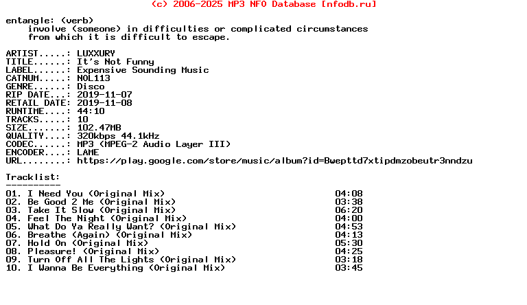 Luxxury-Its_Not_Funny-(NOL113)-WEB-2019