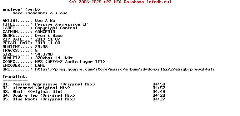 Was_A_Be-Passive_Aggressive_Ep-(GDNCE010)-WEB-2019