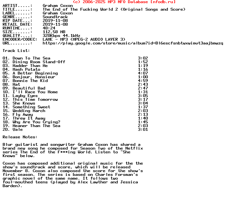 Graham_Coxon-The_End_Of_The_Fucking_World_2_(ORIGINAL_SONGS_AND_SCORE)-Ost-2019
