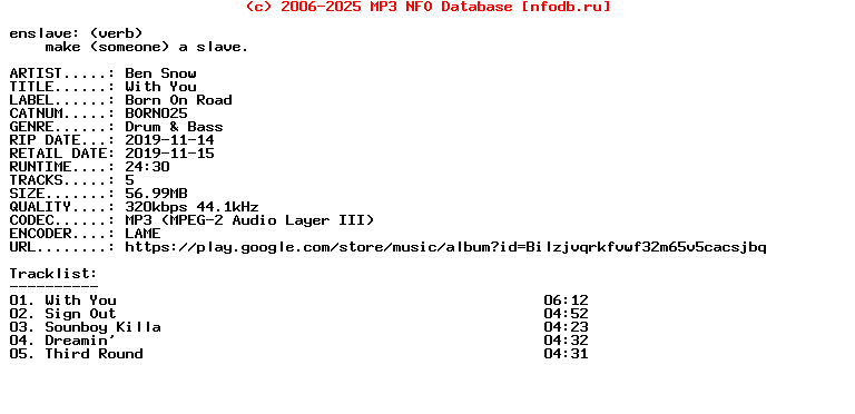 Ben_Snow-With_You-(BORN025)-WEB-2019