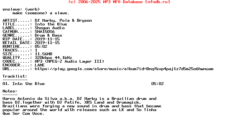 Dj_Marky_Pola_And_Bryson-Into_The_Blue-(SHA150S6)-Single-WEB-2019