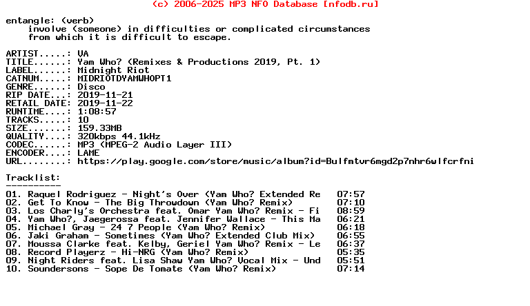 VA-Yam_Who_(REMIXES_AND_PRODUCTIONS_2019_PT_1)-(MIDRIOTDYAMWHOPT1)-WEB-2019