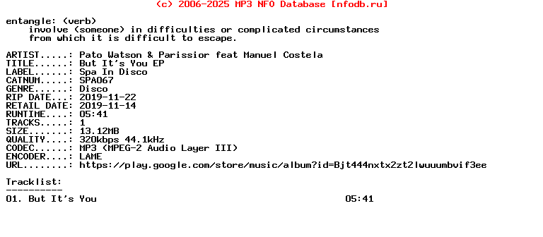 Pato_Watson_And_Parissior_Feat_Manuel_Costela-But_Its_You_Ep-(SPA067)-Single-WEB-2019
