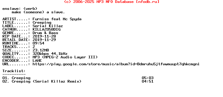 Furniss_Feat_Mc_Spyda-Creeping-(KILLAZ058DIG)-WEB-2019