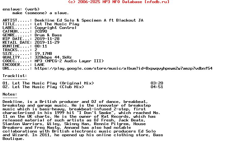 Deekline_Ed_Solo_And_Specimen_A_Ft_Blackout_Ja-Let_The_Music_Play-(JC090)-WEB-2019