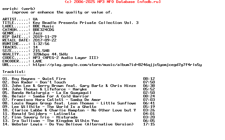 VA-Kev_Beadle_Presents_Private_Collection_Vol_3-(BBE324CDG)-WEB-2017