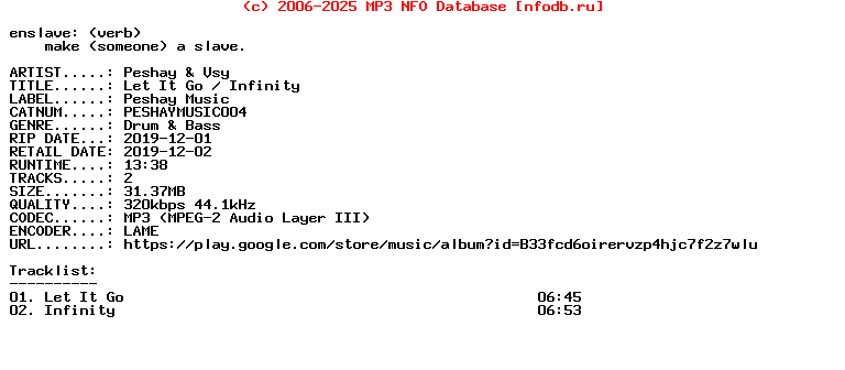 Peshay_And_Vsy-Let_It_Go__Infinity-(PESHAYMUSIC004)-WEB-2019