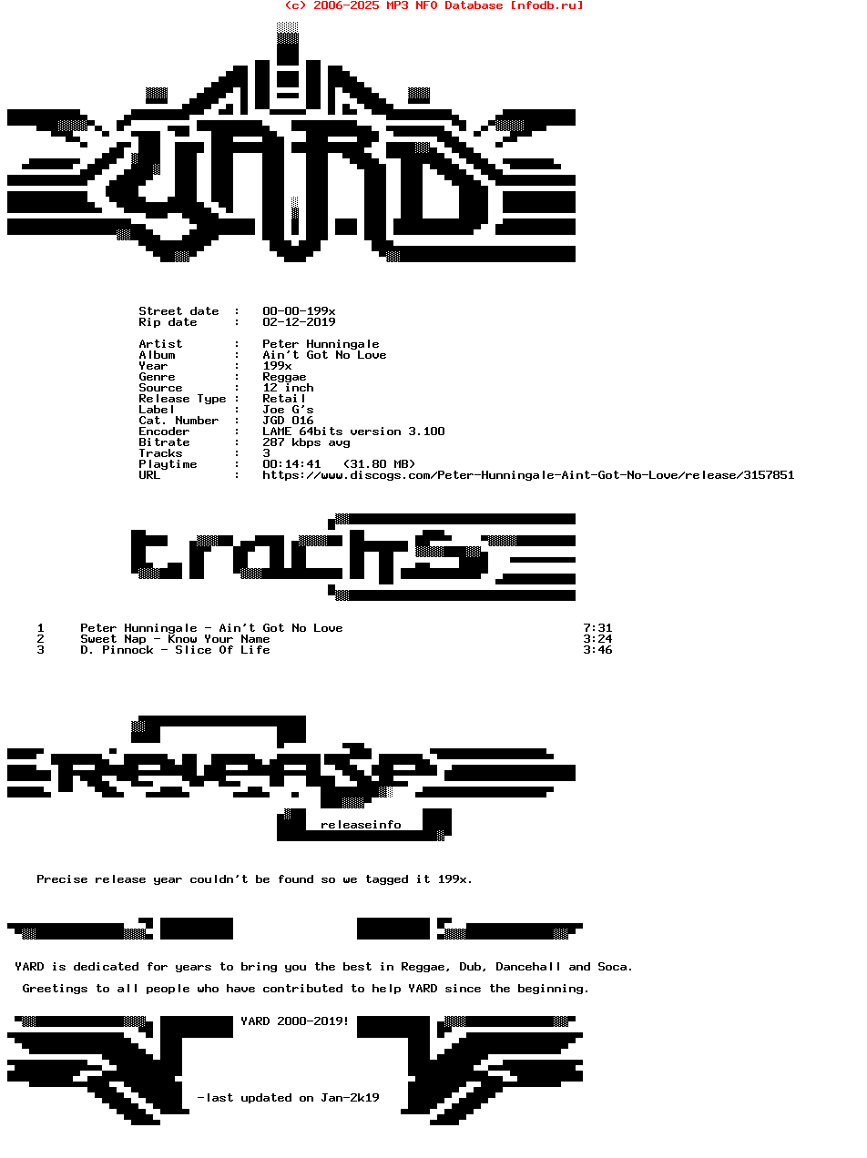 Peter_Hunningale-Aint_Got_No_Love-(JGD_016)-12Inch_Vinyl-199X-YARD