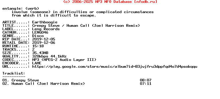 Earthboogie-Creepy_Steve__Human_Call_(JOEL_HARRISON_REMIX)-(LENG046)-WEB-2019