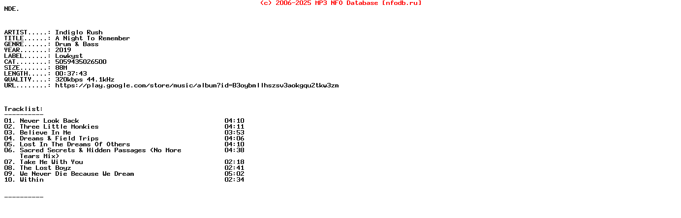Indiglo_Rush-A_Night_To_Remember-(5059435026500)-WEB-2019