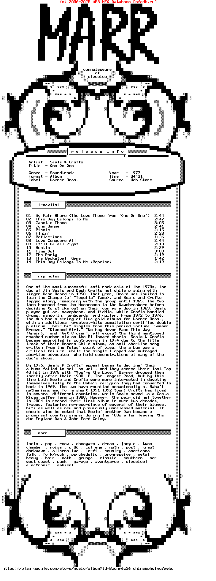 Seals_And_Crofts-One_On_One-Ost-WEB-1977-Marr