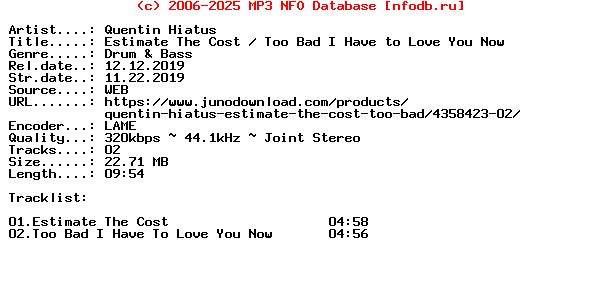 Quentin_Hiatus-Estimate_The_Cost__Too_Bad_I_Have_To_Love_You_Now-Prgram094-WEB-2019