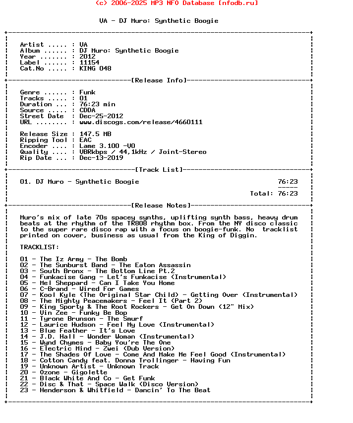 VA-Dj_Muro-Synthetic_Boogie-(KING048)-CD-2012