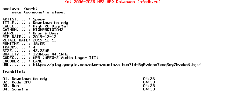 Spaow-Downtown_Melody-(HIGHR8DIGI043)-WEB-2019