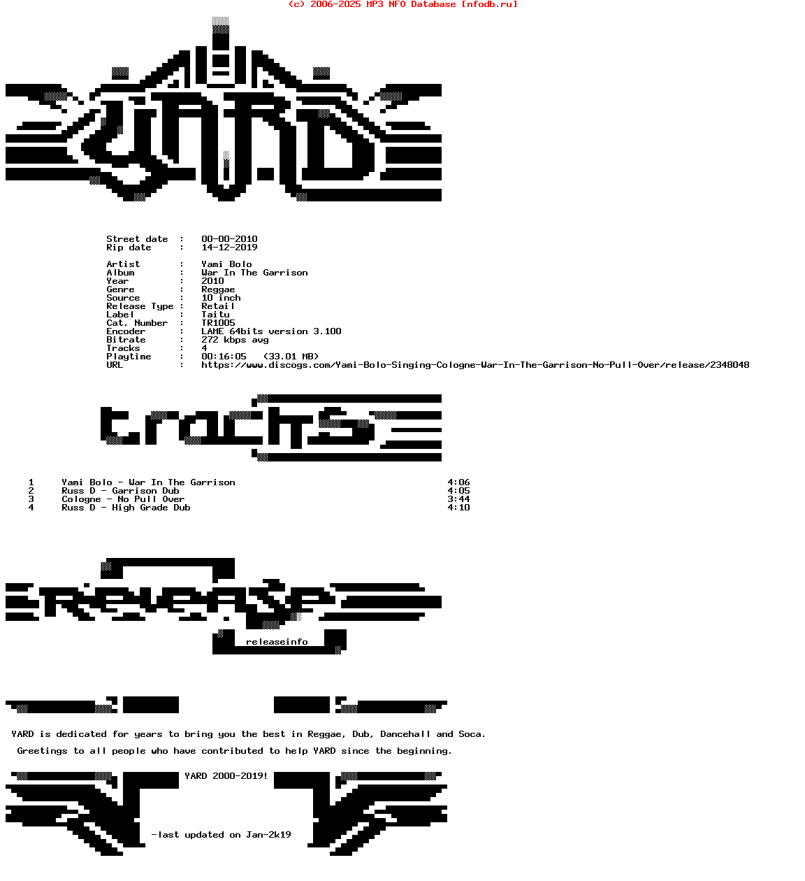 Yami_Bolo-War_In_The_Garrison-(TR1005)-10Inch_Vinyl-2010-YARD