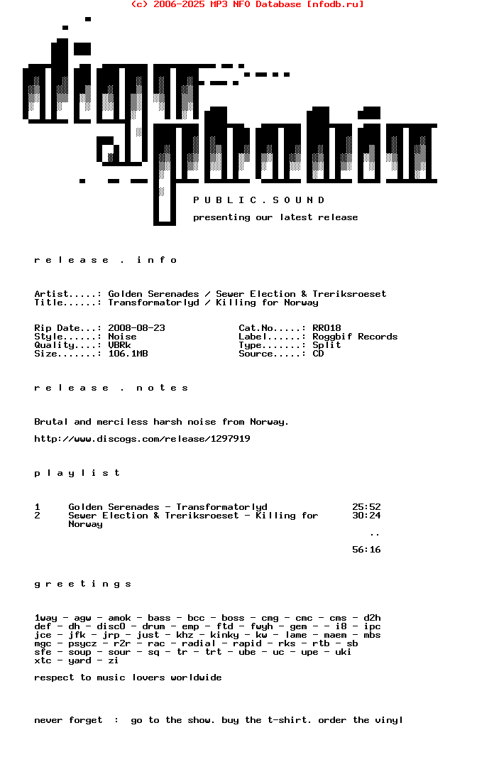 Golden_Serenades_-_Sewer_Election_And_Treriksroeset-Transformatorlyd_-_Killing_For_Norway-Split-2008-DPS