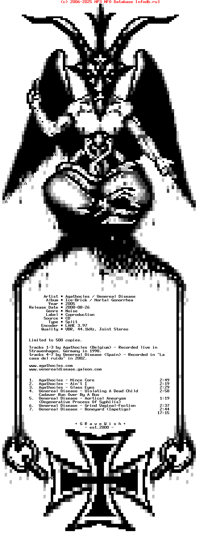 Agathocles_-_Venereal_Disease-Ice-Brick_-_Mortal_Gonorrhea-Split-2005-Grw