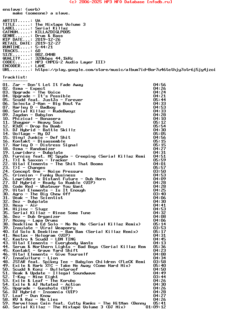 VA-The_Mixtape_Volume_3-(KILLAZDIGLP005)-WEB-2019