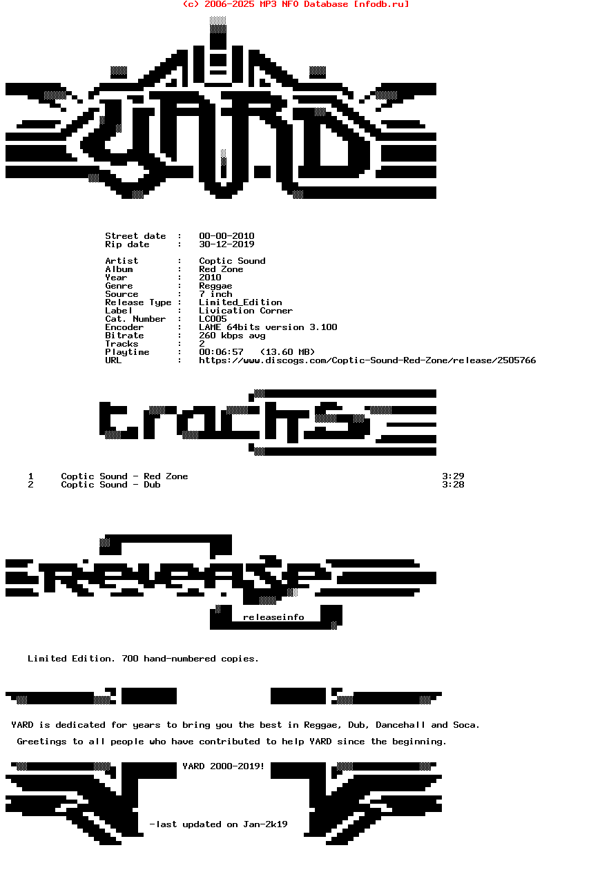 Coptic_Sound-Red_Zone-(LC005)-Limited_Edition-7Inch_Vinyl-2010-YARD