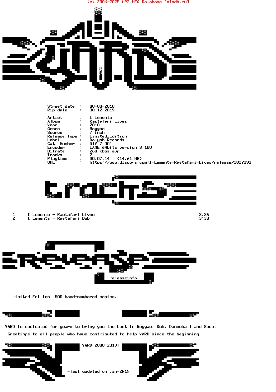 I_Lements-Rastafari_Lives-(D1Y_7_001)-Limited_Edition-7Inch_Vinyl-2010-YARD
