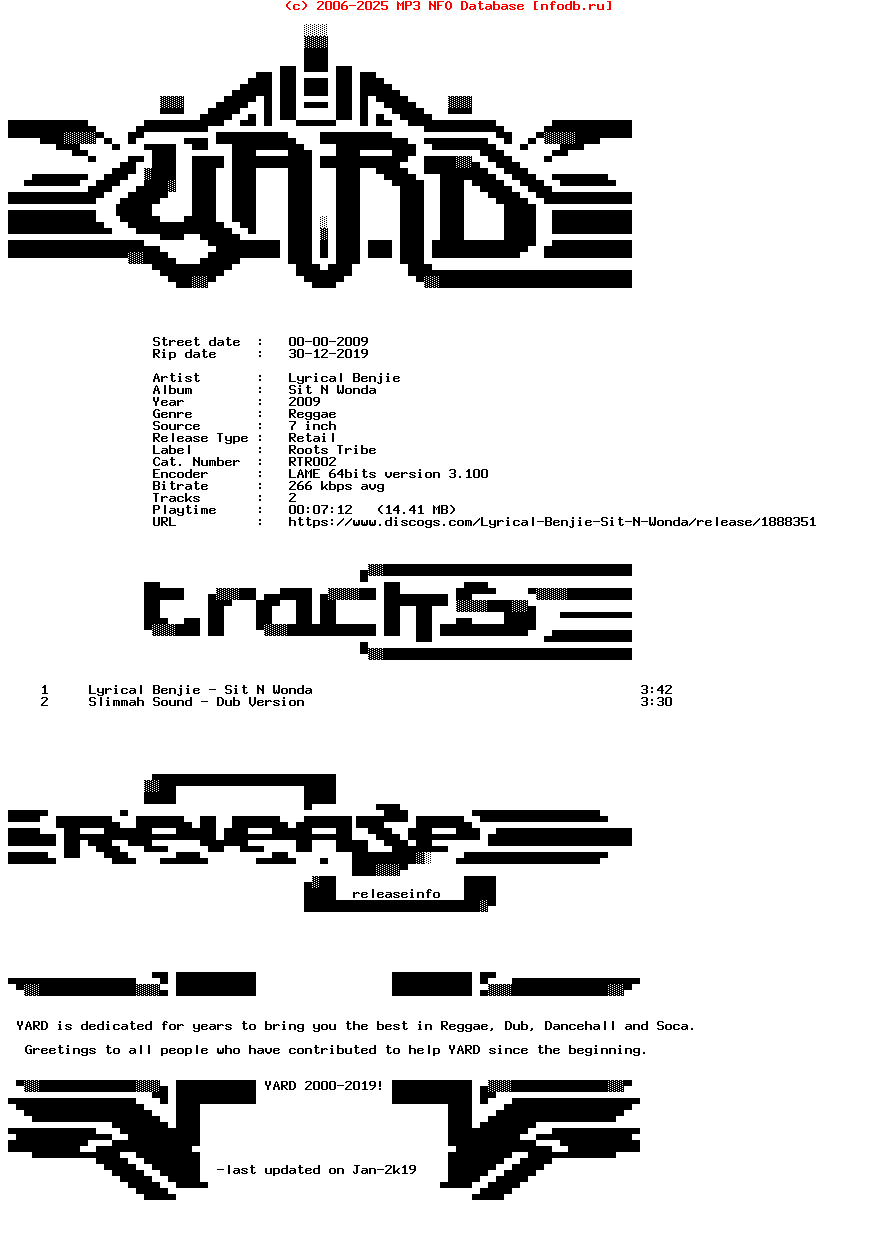 Lyrical_Benjie-Sit_N_Wonda-(RTR002)-7Inch_Vinyl-2009-YARD