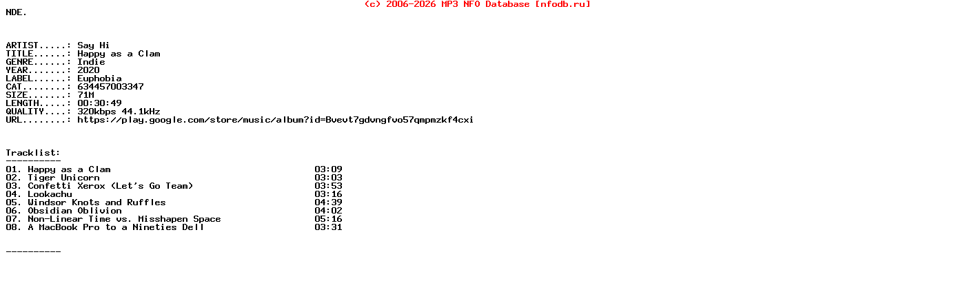 Say_Hi-Happy_As_A_Clam-WEB-2020