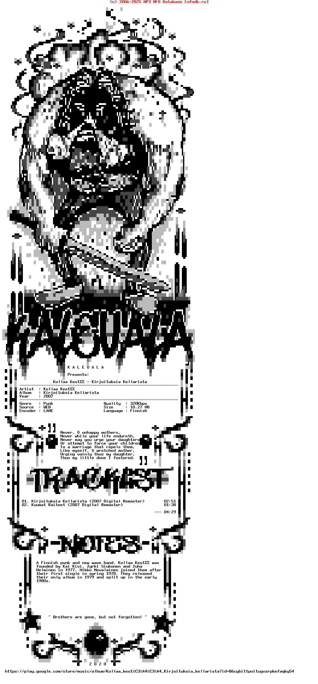 Kollaa_Kestaa-Kirjoituksia_Kellarista-Single-WEB-FI-2007-KALEVALA