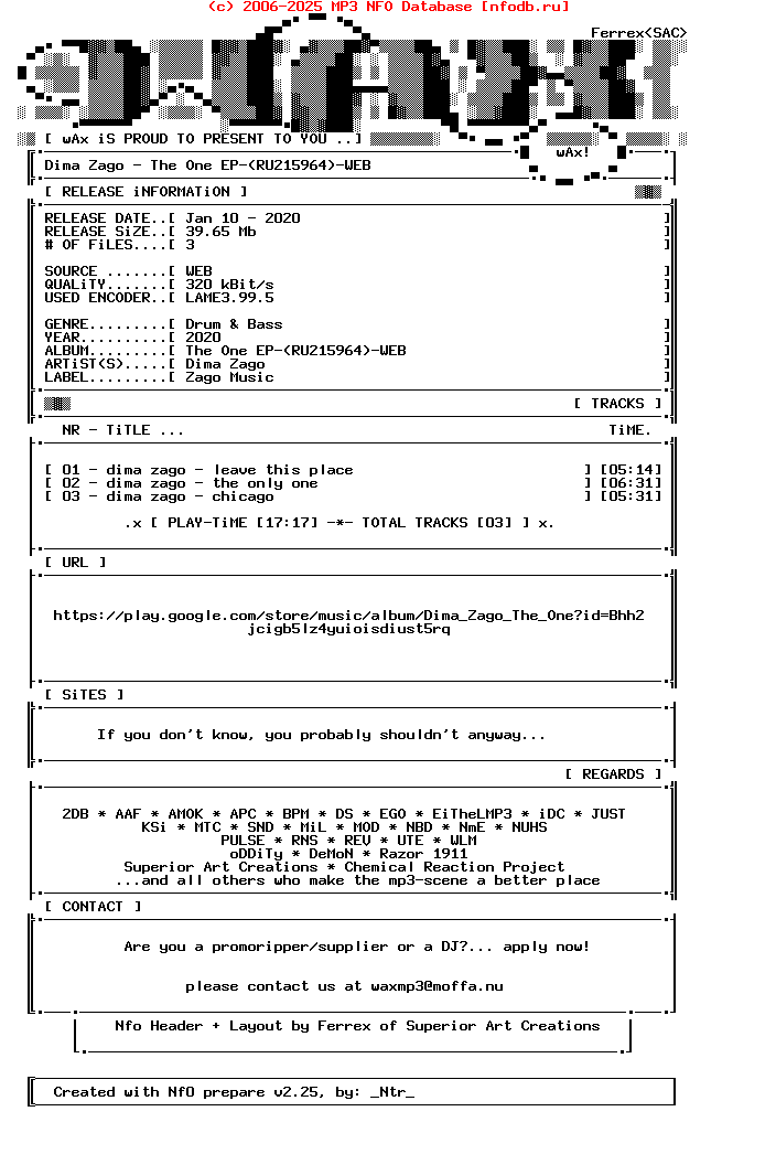 Dima_Zago-The_One_Ep-(RU215964)-WEB-2020