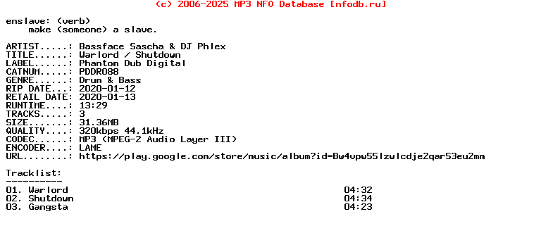 Bassface_Sascha_And_Dj_Phlex-Warlord__Shutdown-(PDDR088)-WEB-2020