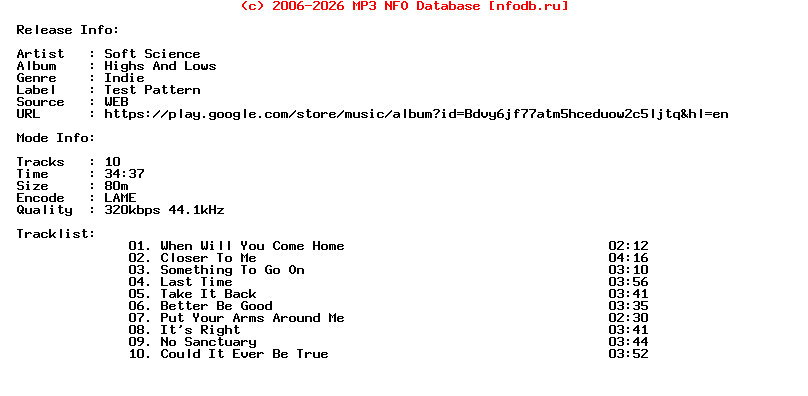 Soft_Science-Highs_And_Lows-WEB-2011