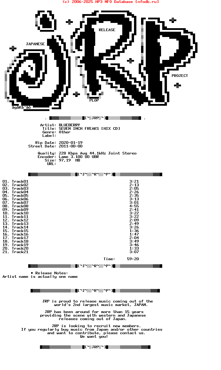 Blueberry-Seven_Inch_Freaks_(MIX_CD)-2011