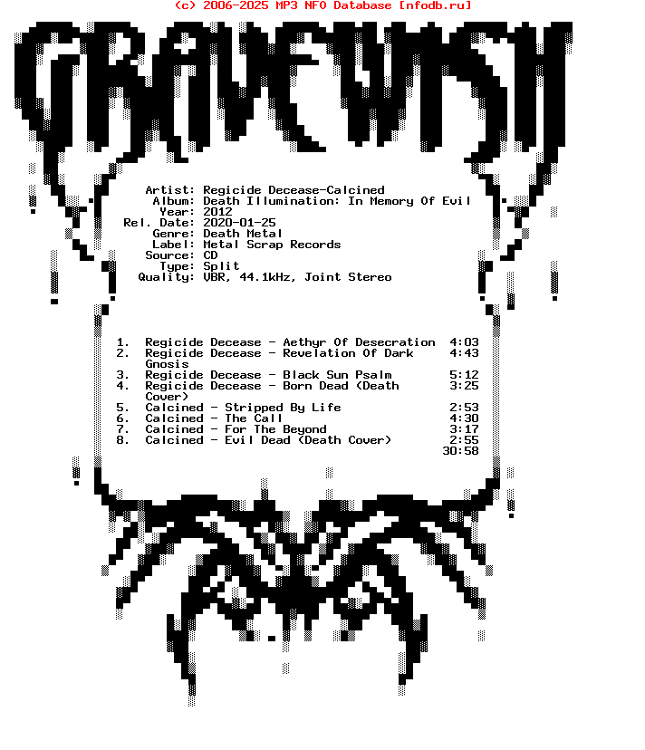 Regicide_Decease-Calcined-Death_Illumination_In_Memory_Of_Evil_Chuck-Split-2012