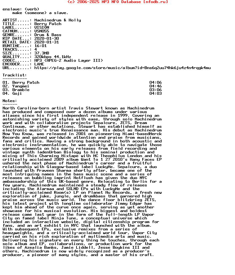 Machinedrum_And_Holly-Berry_Patch-(VSN055)-WEB-2020