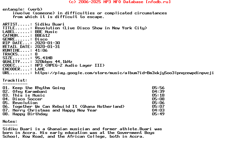 Sidiku_Buari-Revolution_(LIVE_DISCO_SHOW_IN_NEW_YORK_CITY)-(BBE612)-WEB-2020