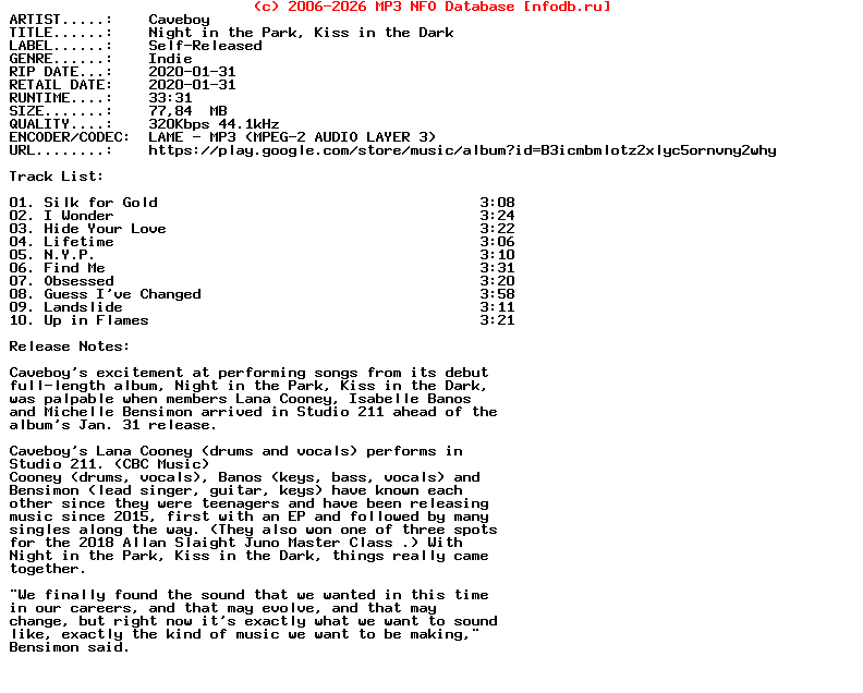 Caveboy-Night_In_The_Park_Kiss_In_The_Dark-2020