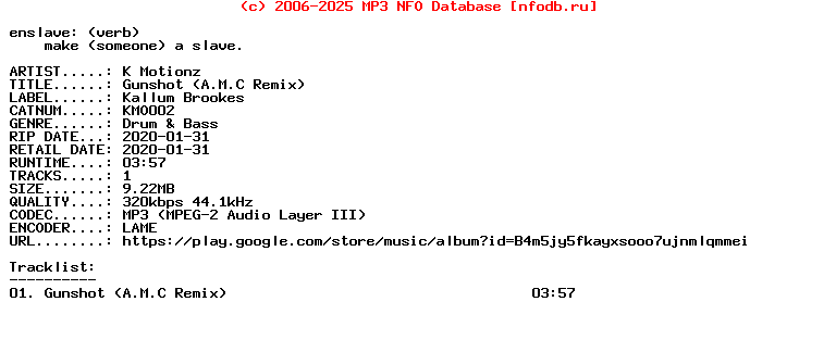 K_Motionz-Gunshot_(AMC_REMIX)-(KMO002)-Single-WEB-2020