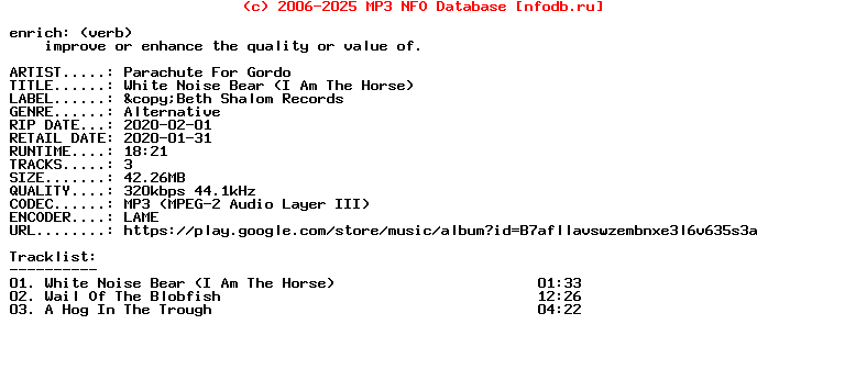 Parachute_For_Gordo-White_Noise_Bear_(I_AM_THE_HORSE)-EP-WEB-2020