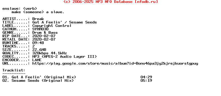 Break-Got_A_Feelin__Sesame_Seeds-(SYMM030)-WEB-2020