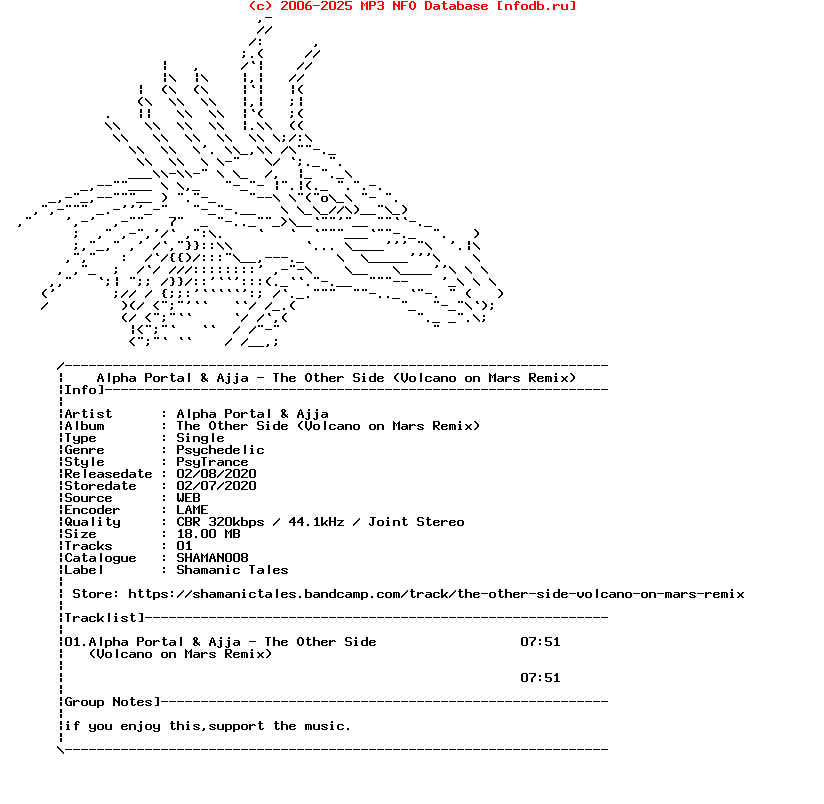 Alpha_Portal_And_Ajja_-_The_Other_Side_(VOLCANO_ON_MARS_REMIX)-(SHAMAN008)-Single-WEB-2020-Barghest