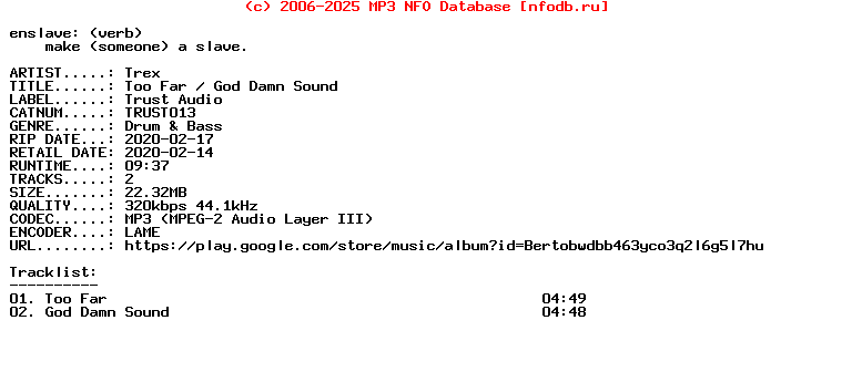 Trex-Too_Far__God_Damn_Sound-(TRUST013)-WEB-2020