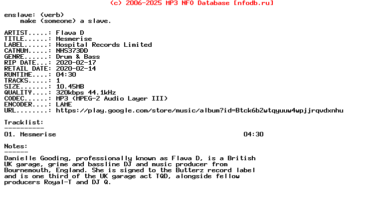Flava_D-Mesmerise-(NHS373DD)-Single-WEB-2020