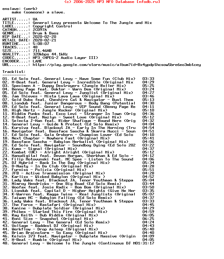 VA-General_Levy_Presents_Welcome_To_The_Jungle_And_Mix_By_Deekline_And_Ed_Solo-(JC097A)-WEB-2020